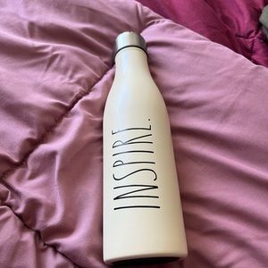Rae Dunn stainless steel water bottle. Says INSPIRE.